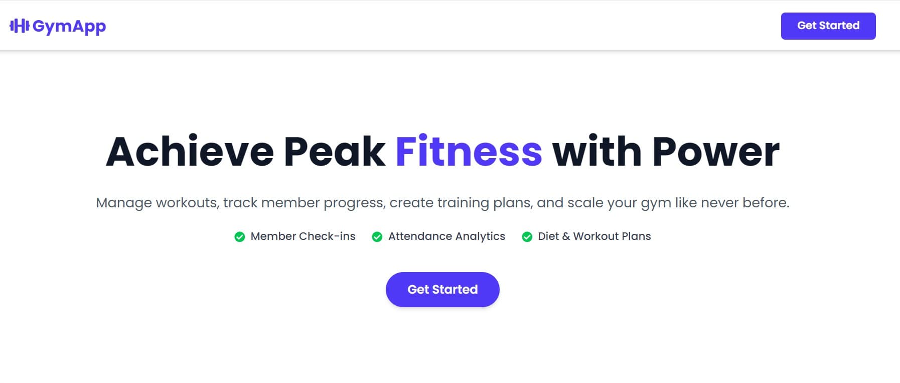 Fitness Management Web App